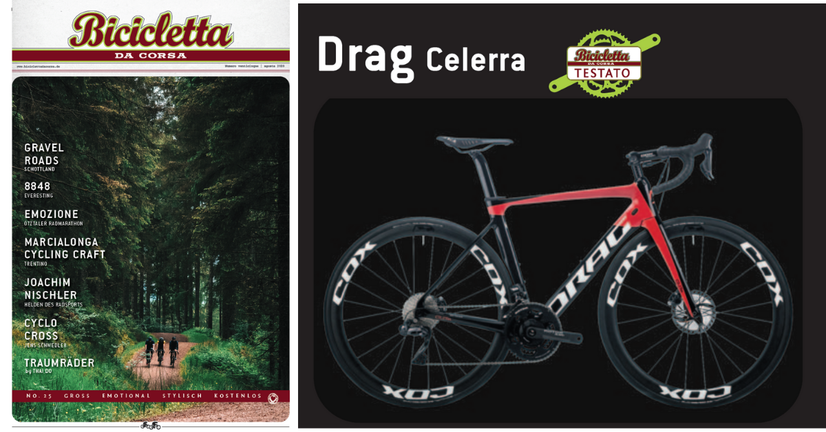 Test review of Celerra at the german magazine Bicicletta De Corsa