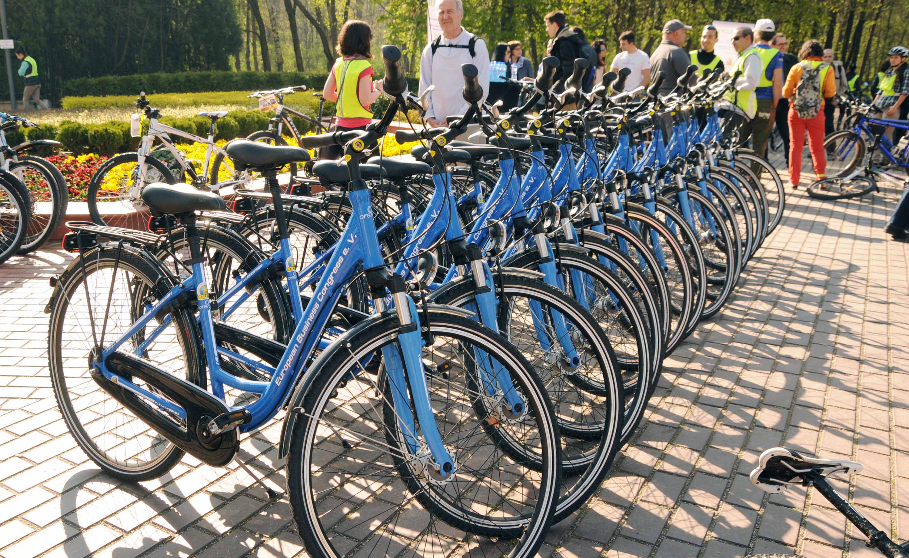 More than 60 people took part in a bicycle parade in the capital